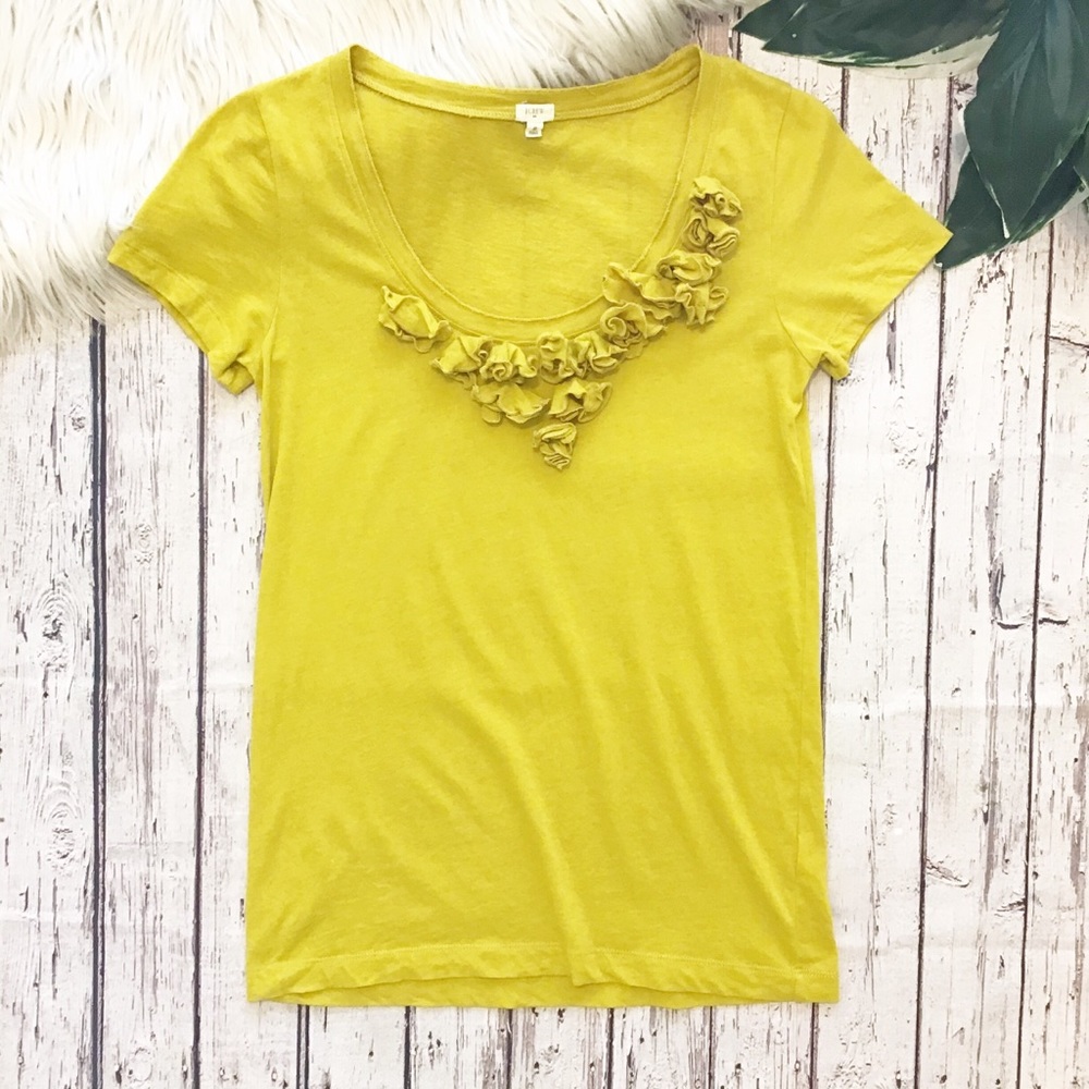 J. CREW FACTORY mustard flower blouse small